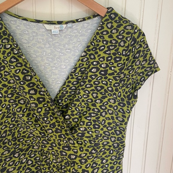 Boden Green Leopard Print Dress, size 12 - Picture 3 of 5